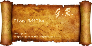 Gion Réka névjegykártya